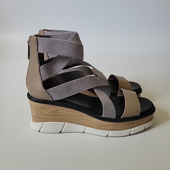 Sorel Joannie III Sport Strap Platform Wedge Sandals Gray Open Toe - Picture 7 of 14